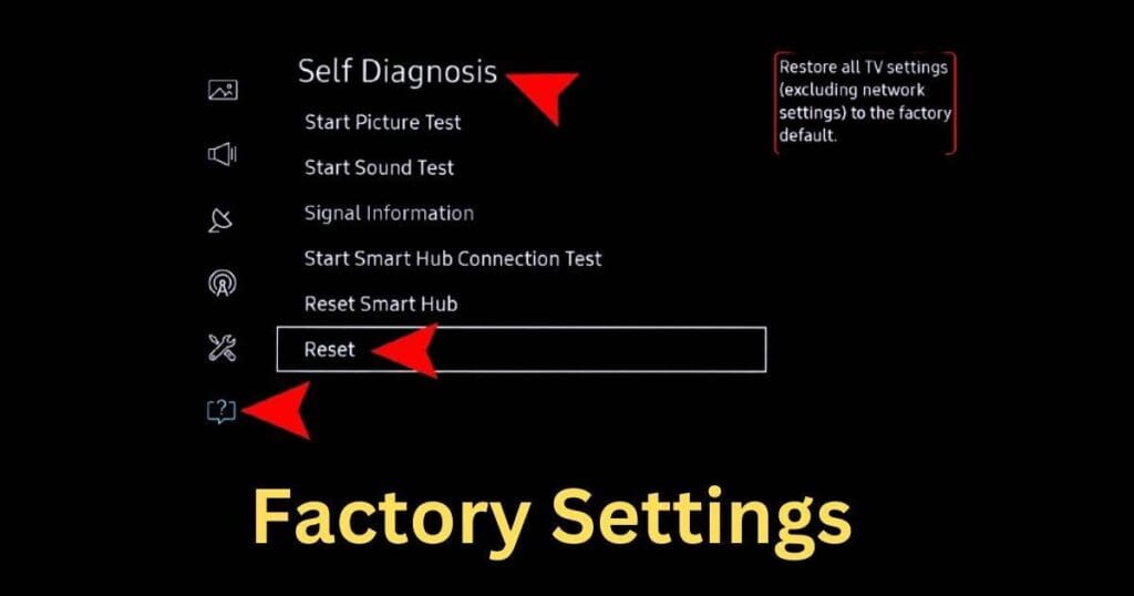 Factory Settings of Samsung TV