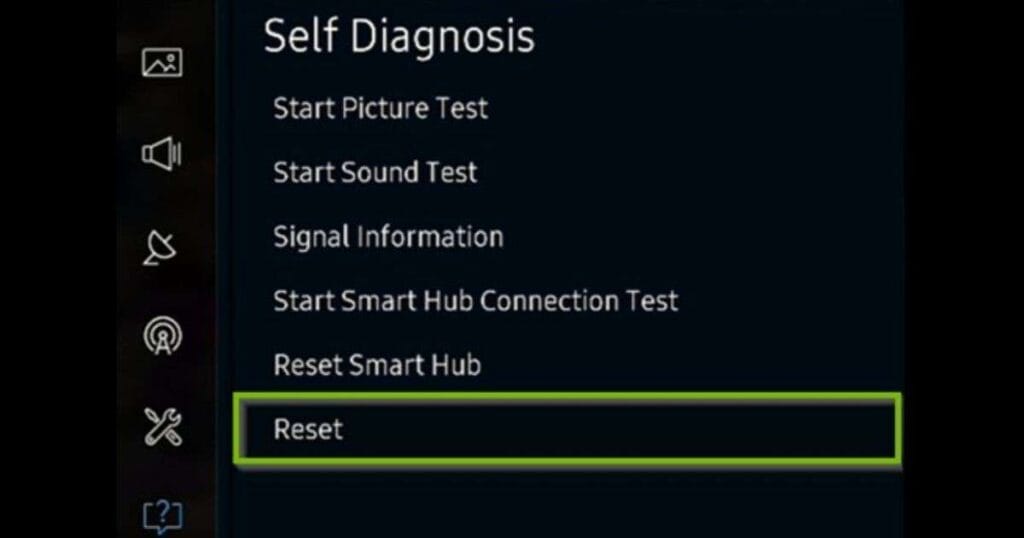 Resetting Samsung TV without picture
