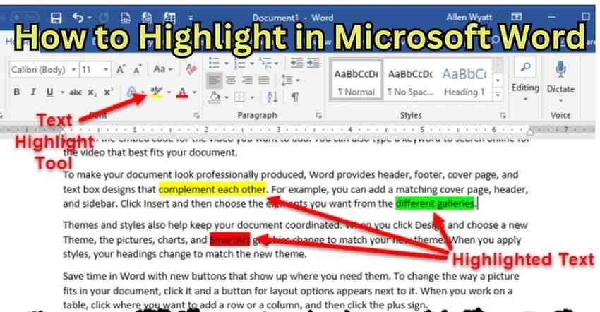 how to highlight in microsoft word