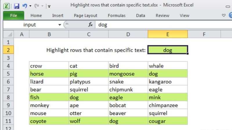 Highlighting rows for better data management