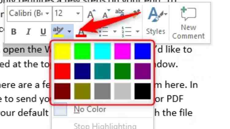 advanced highlighting in MS Word