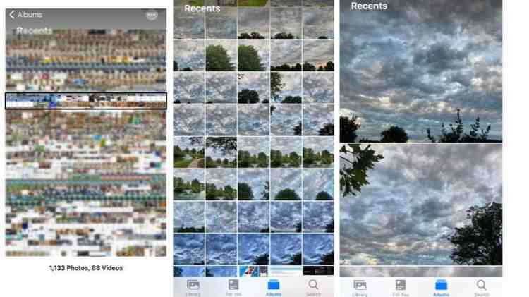 selecting many images on iPhone