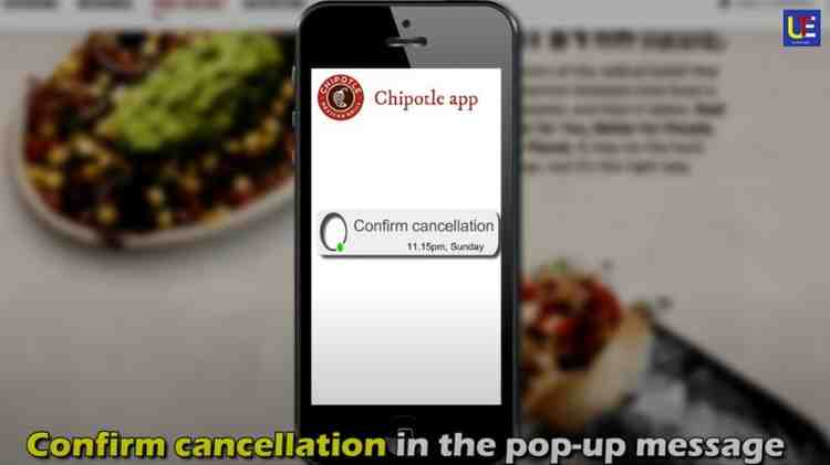 Cancellation of Chipotle order on app